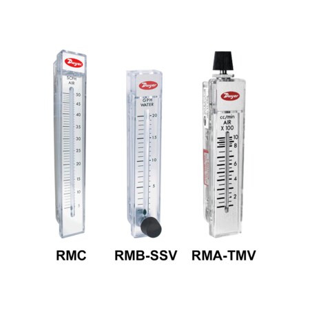 Dwyer Instruments Flowmeter, range 10-100 GPH/0.8-6.2 LPM water. RMB-85D